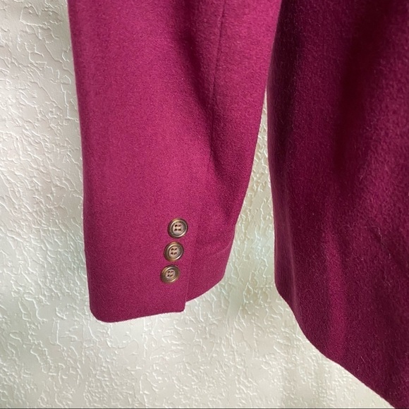 L.L. Bean Purple Wool Cashmere Blend Blazer Jacket Size 10 - Picture 6 of 9